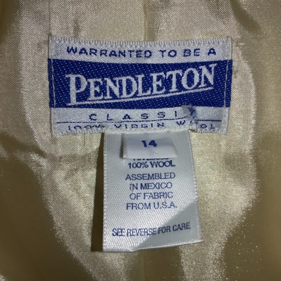 Vintage butter yellow Pendelton Wool Blazer Sz L - Picture 3 of 5